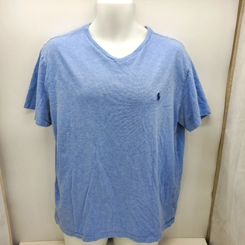 Ralph Lauren Men’s Heather Blue Polo Tee Shirt Large